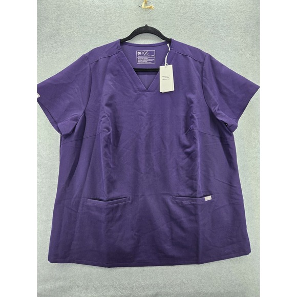 NWT‎ Purple FIGS Casma Two Pocket Scrub Top 3XL - Picture 1 of 5
